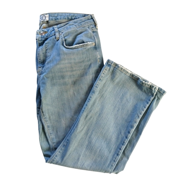 Women's Free People We The Free Jeans Mid Rise Crop Flare Light Blue Size 30 - Picture 10 of 10